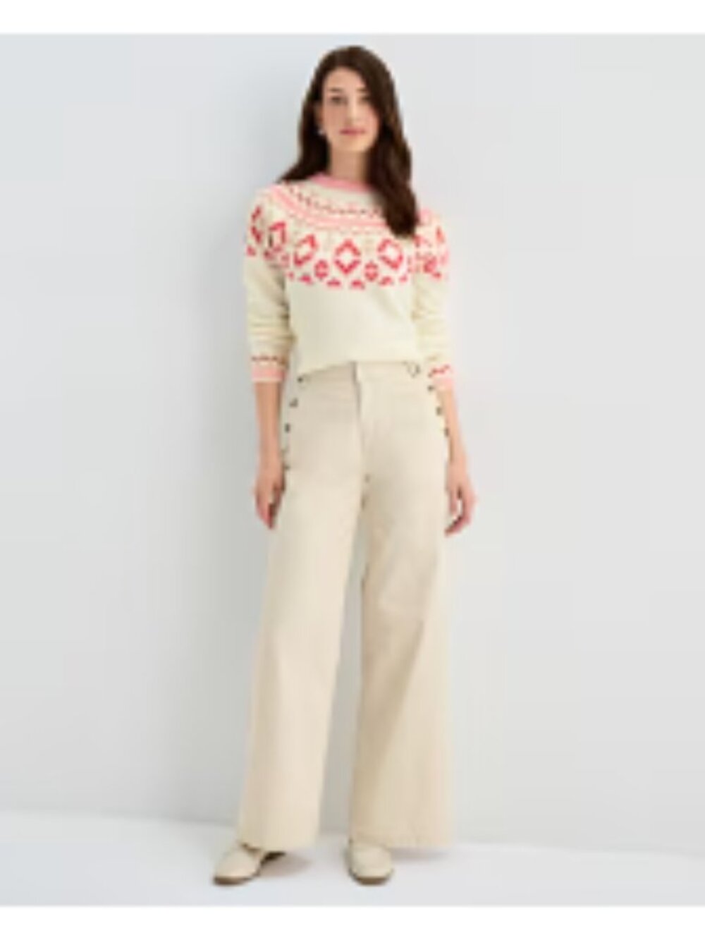 NWT St. John's Bay Womens Tall High Rise Wide Jean (sz 14) in Birch